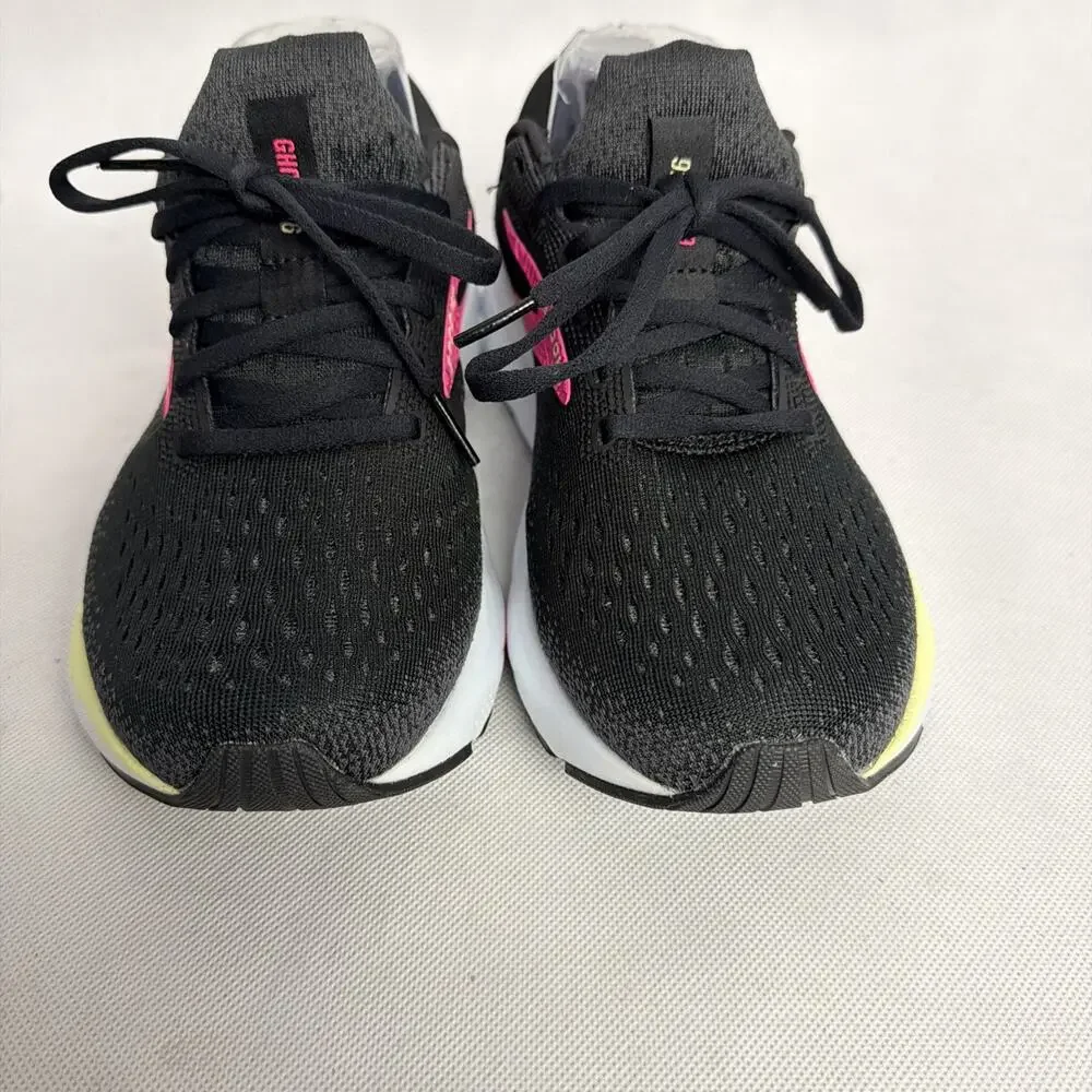 Brooks Ghost 16 Womens Running Shoes Black Pink Grey 1204071B046